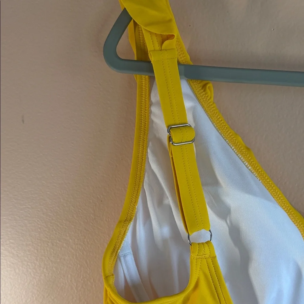 DKNY Yellow Ruffle One-Piece Swimsuit - Picture 8 of 10